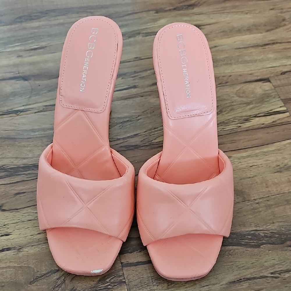 BCBGeneration Pink Mules with Knotted Detail